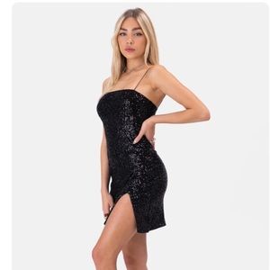 Mini black sequence dress never worn before! Tags still on
